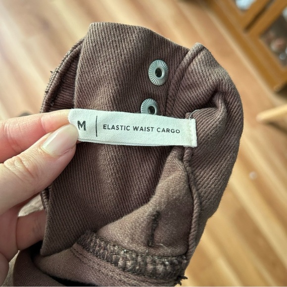 PacSun Brown Elastic Waist Cargo Jeans 100% Cotton - Picture 8 of 13